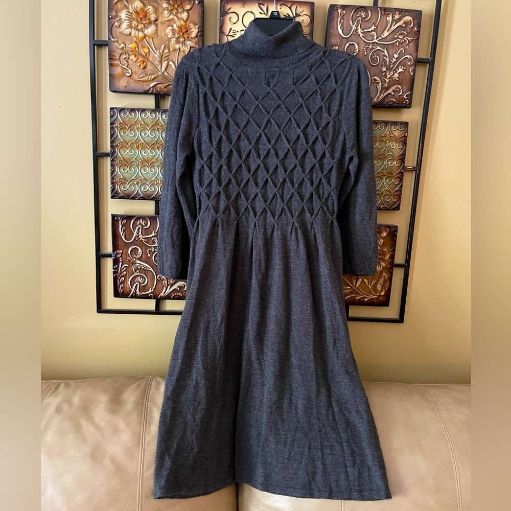 New Directions grey sweater dress size large